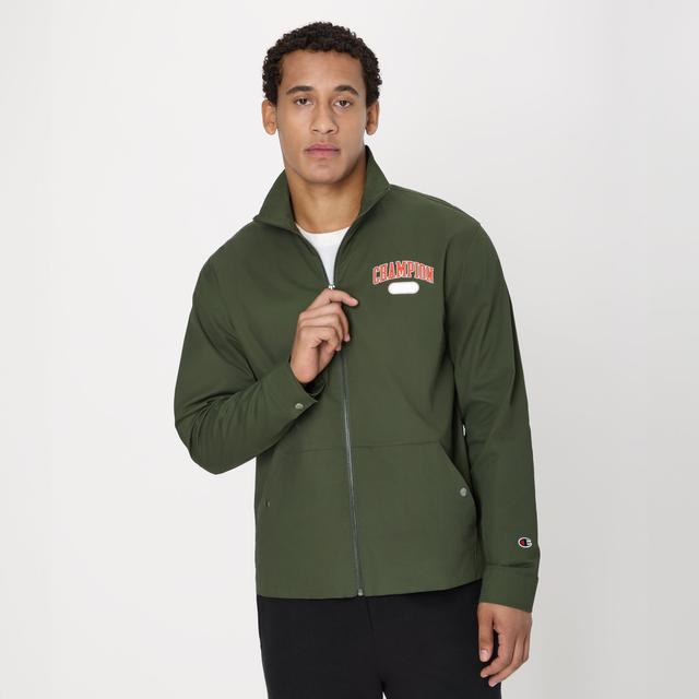 Mens Cotton Twill Jacket, Arched Champion Patch Woodland Camo Ground Green 2XL Product Image