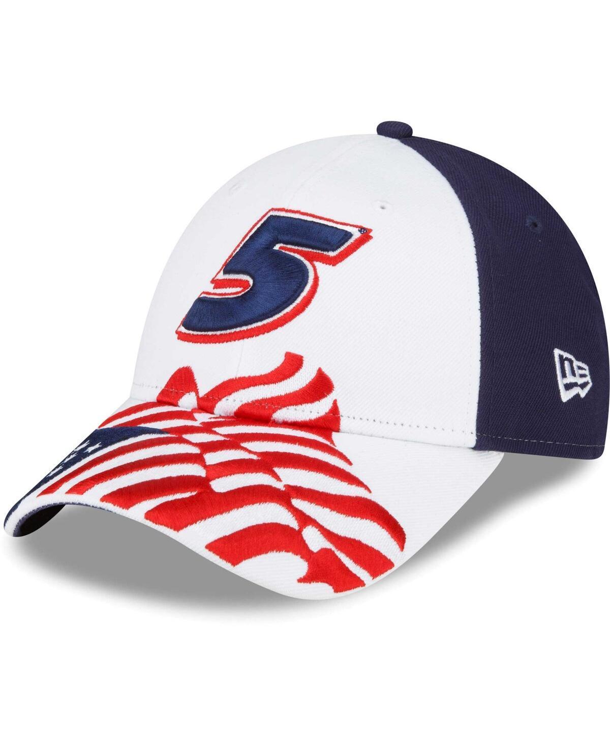 Mens New Era White Kyle Larson 9FORTY Americana Snapback Adjustable Hat - White Product Image