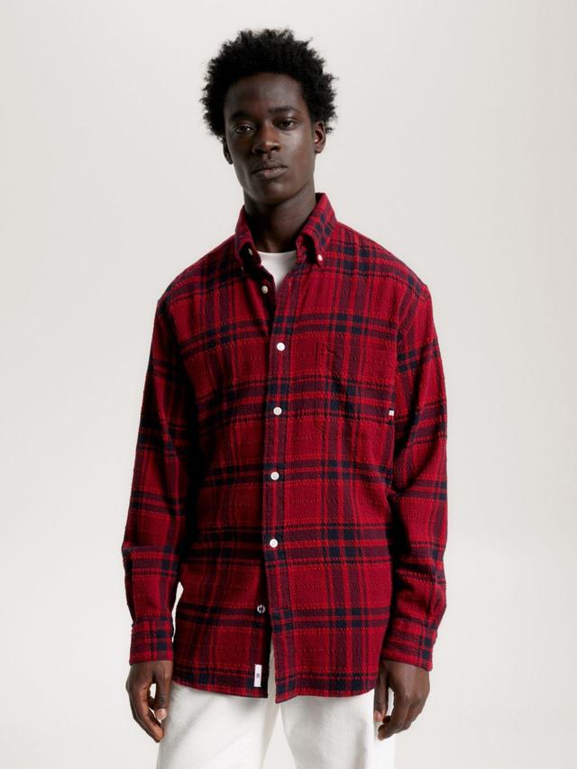 Tommy Hilfiger Men's Oversized Fit Seersucker Tartan Shirt Product Image