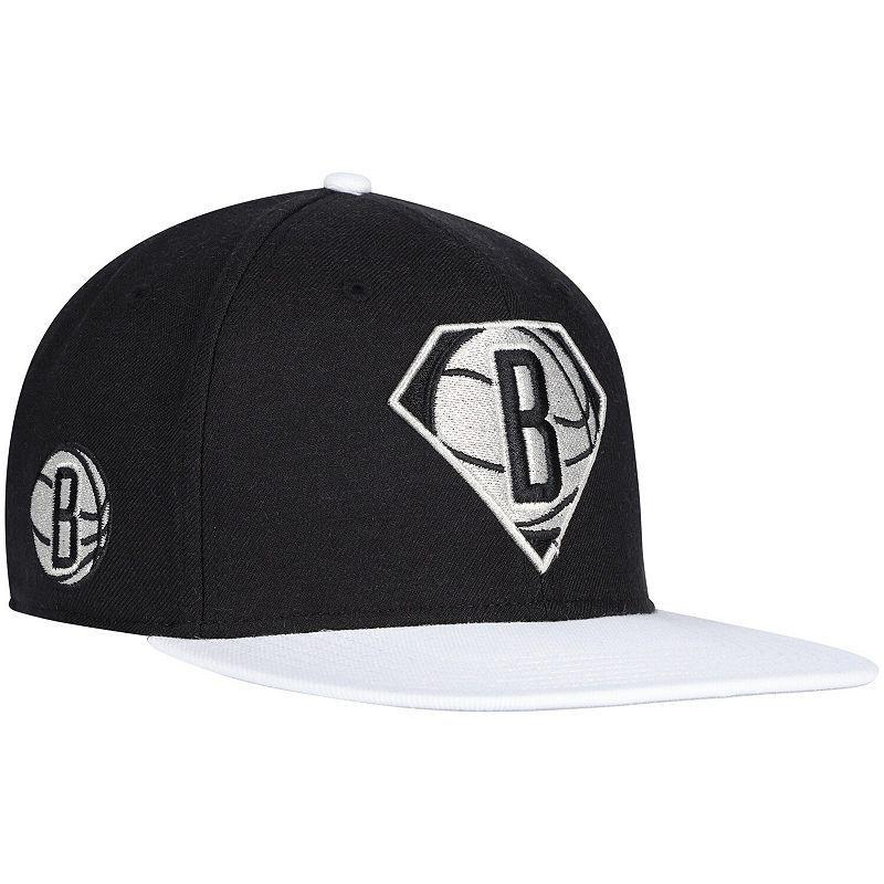 Mens 47 /White Brooklyn Nets 75th Anniversary Carat Captain Snapback Hat Product Image