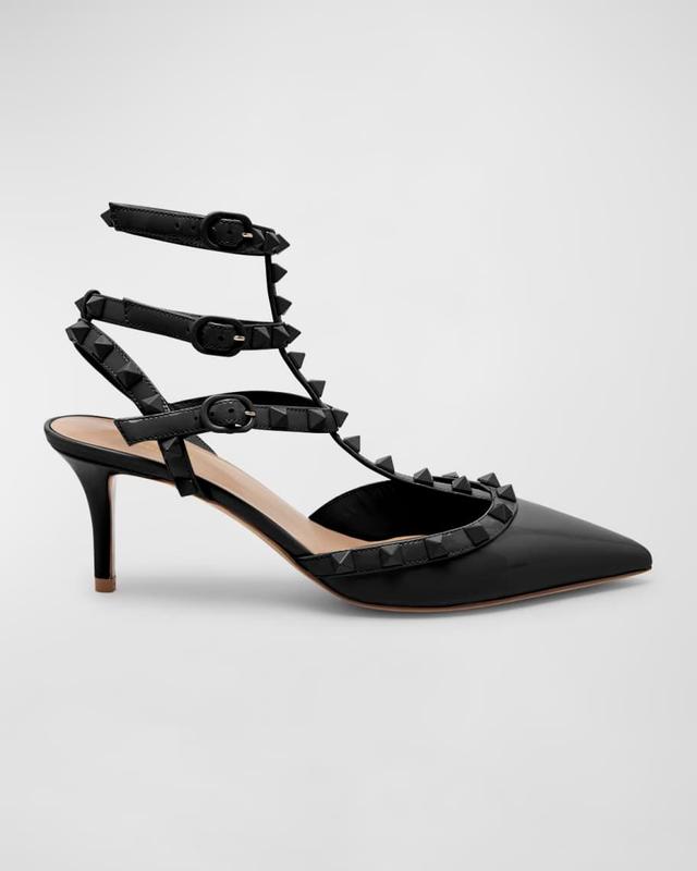 Rockstud Patent Caged Ankle-Strap Sandals Product Image