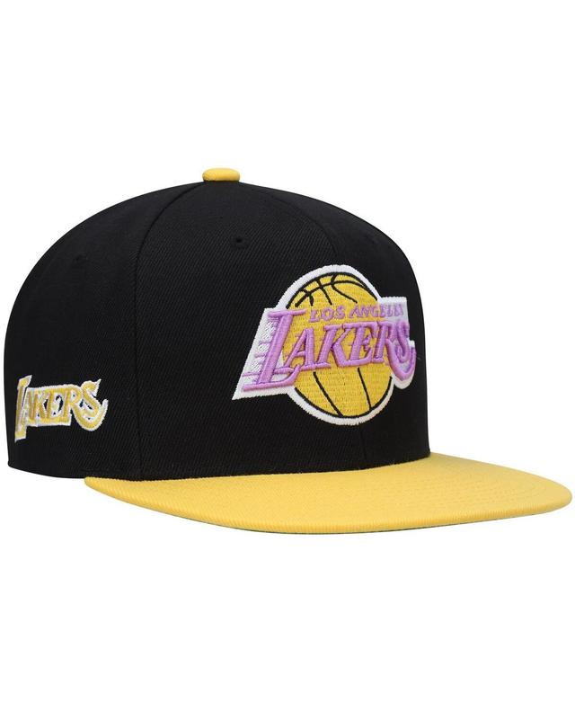 Mens Mitchell & Ness Black and Gold Los Angeles Lakers Hardwood Classics Snapback Hat - Black Product Image