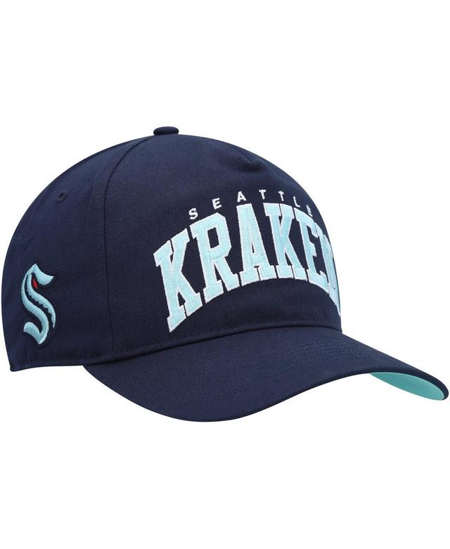 Mens 47 Brand Deep Sea Blue Seattle Kraken Block Arch Hitch Snapback Hat Product Image