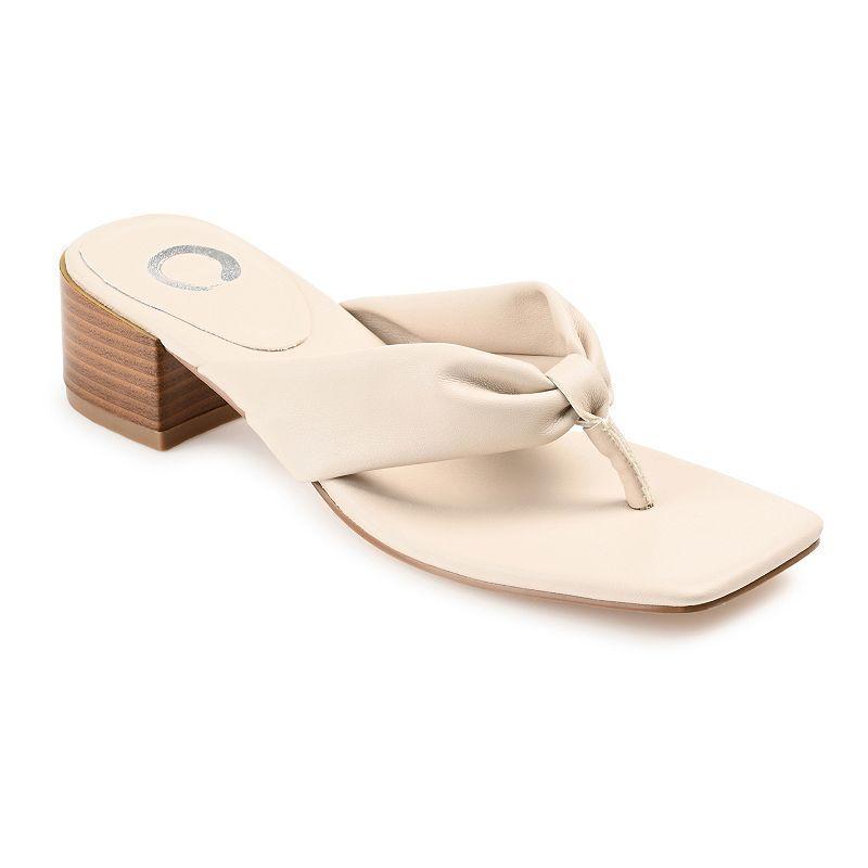 Journee Collection Seelah Womens Heeled Thong Sandals Ivory Product Image