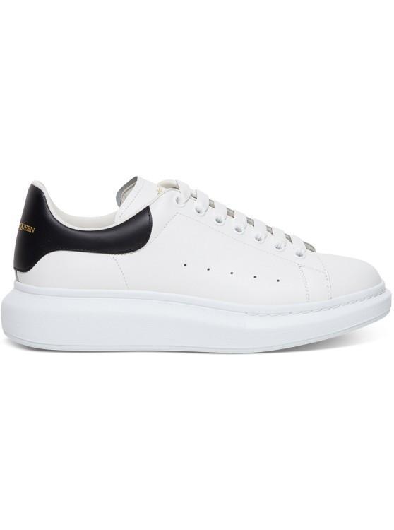 White And Black Leather Oversized Sneakers Product Image