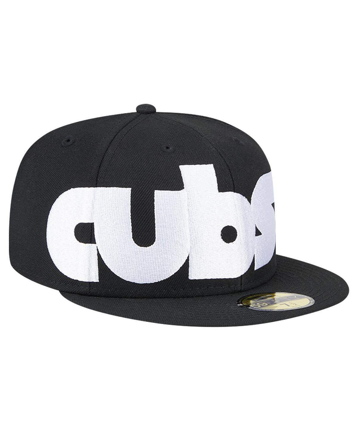 New Era Mens Black Chicago Cubs Checkered Undervisor 59FIFTY Fitted Hat Product Image