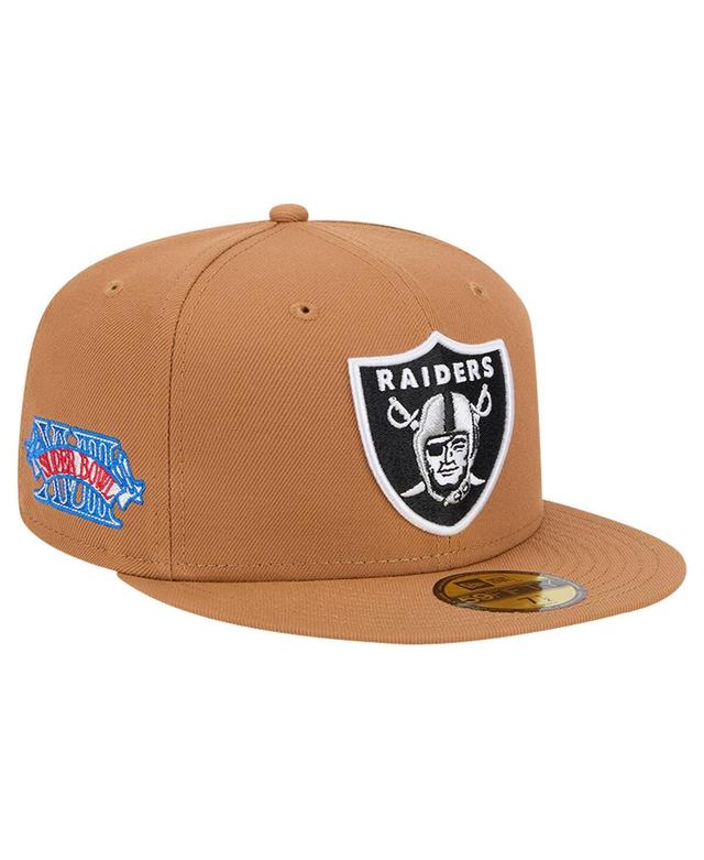 New Era Mens Tan Las Vegas Raiders Color Pack 59FIFTY Fitted Hat with Side Patch Product Image