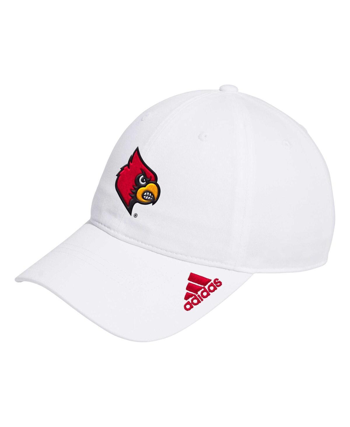 Adidas Mens White Louisville Cardinals Locker Room Logo Slouch Adjustable Hat Product Image