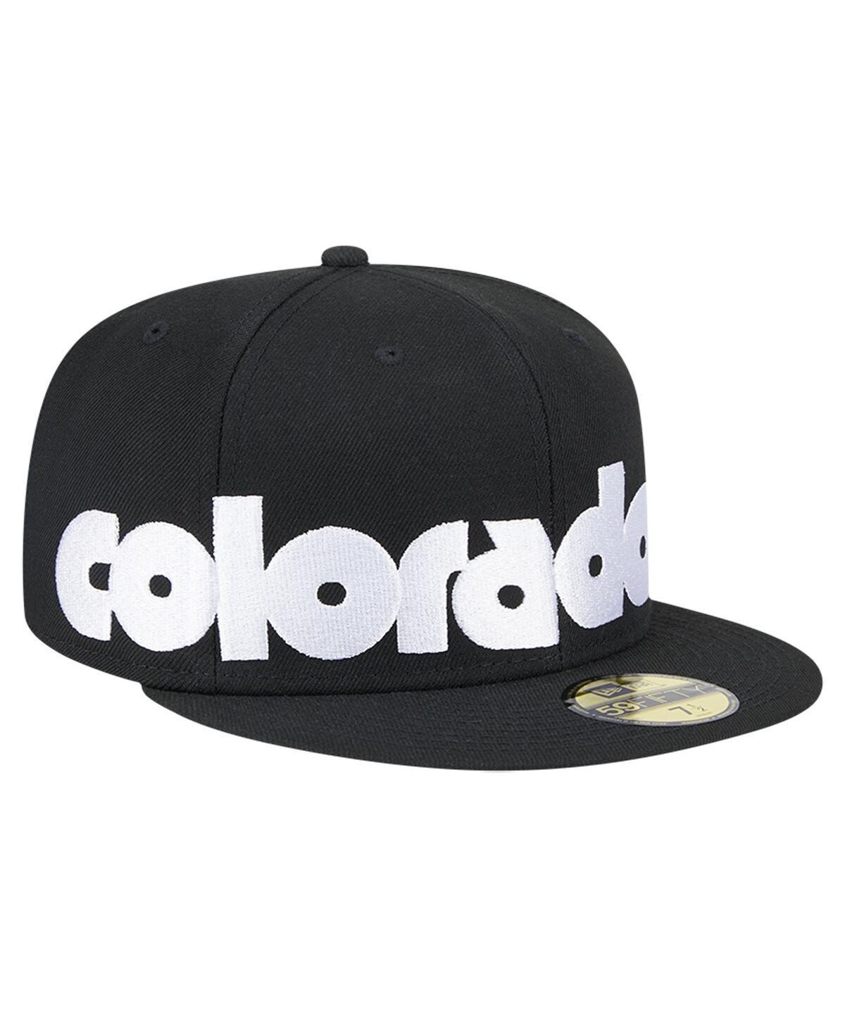 New Era Mens Black Colorado Rockies Checkered Undervisor 59FIFTY Fitted Hat Product Image