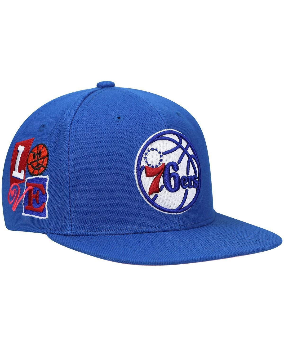 Mens Mitchell & Ness Royal Philadelphia 76ers Hardwood Classics All Love Snapback Hat Product Image