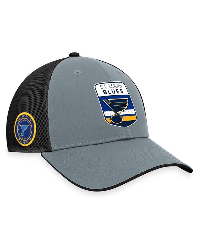 Mens Fanatics Branded  Gray/Black St. Louis Blues Authentic Pro Home Ice Trucker Adjustable Hat Product Image