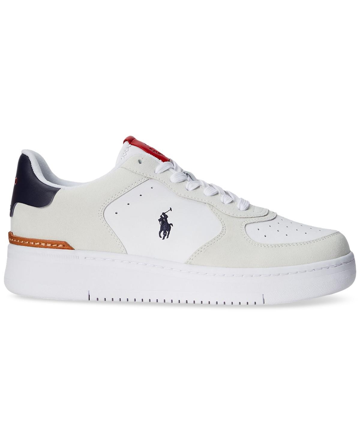 Men's Masters Court Suede-leather Sneaker In White,navy,red Product Image