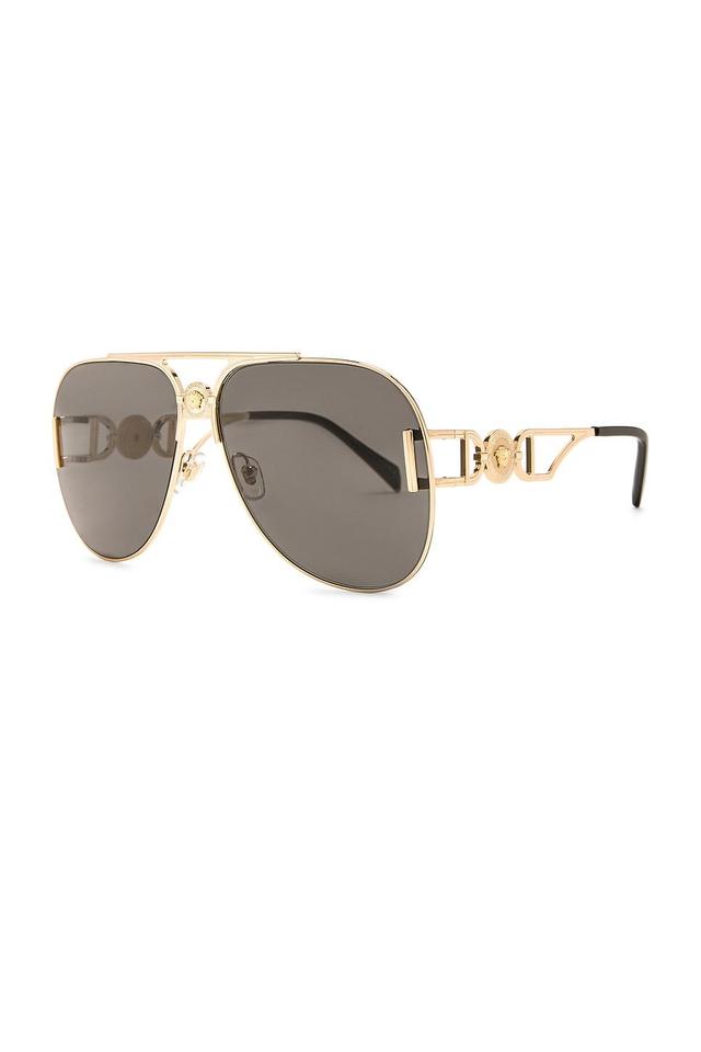 VERSACE Aviator Sunglasses Metallic Gold.. Product Image