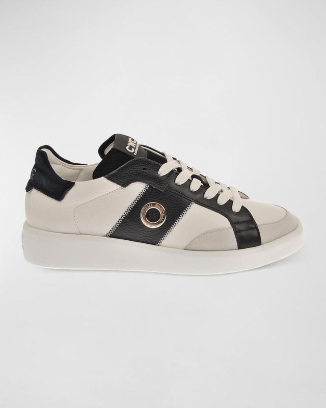 Mens Mix-Leather Low-Top Sneakers Product Image