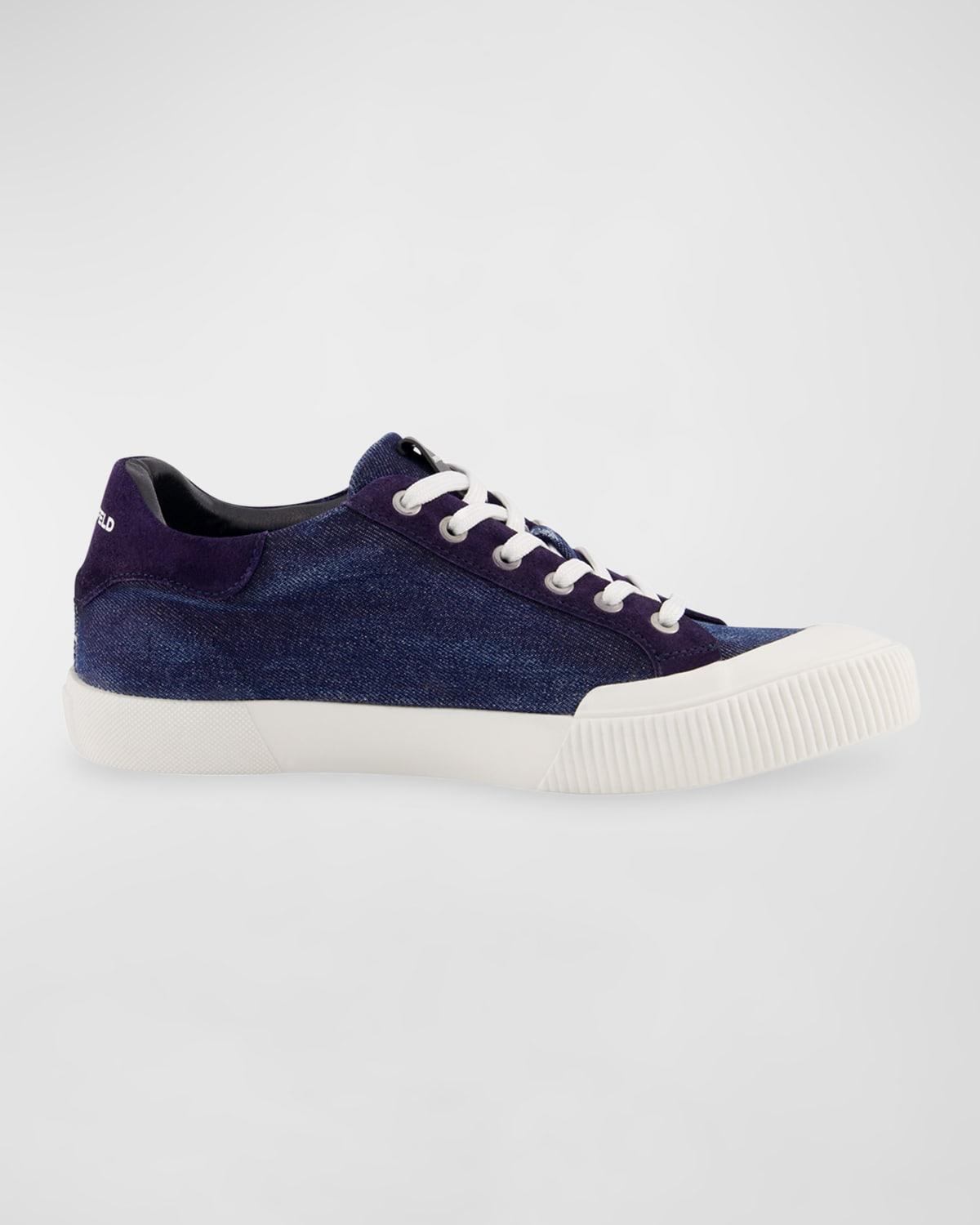 Men's Denim Side Logo Low-Top Sneakers Product Image