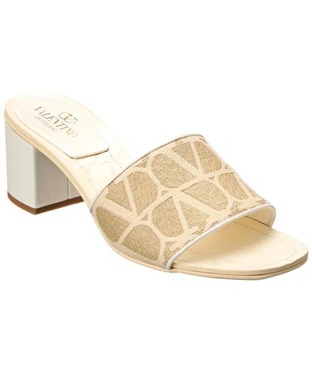 Valentino Vlogo 50 Toile Iconographe Sandal In Beige Product Image