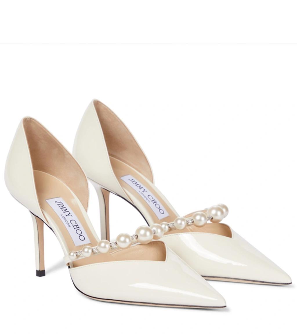 Aurelie 85 Patent Leather Pumps In White Product Image