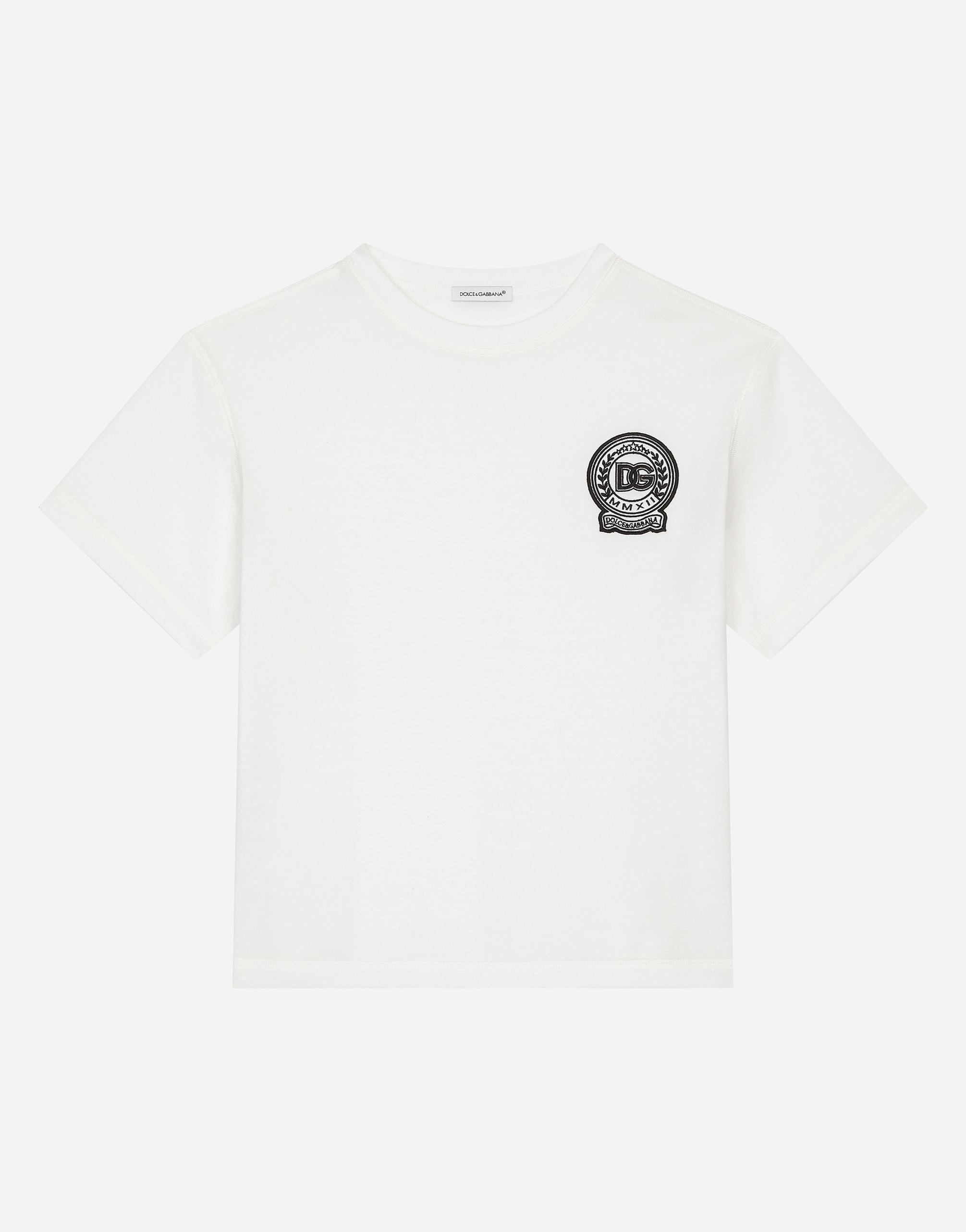 Jersey T-shirt With Dg Logo In White Product Image