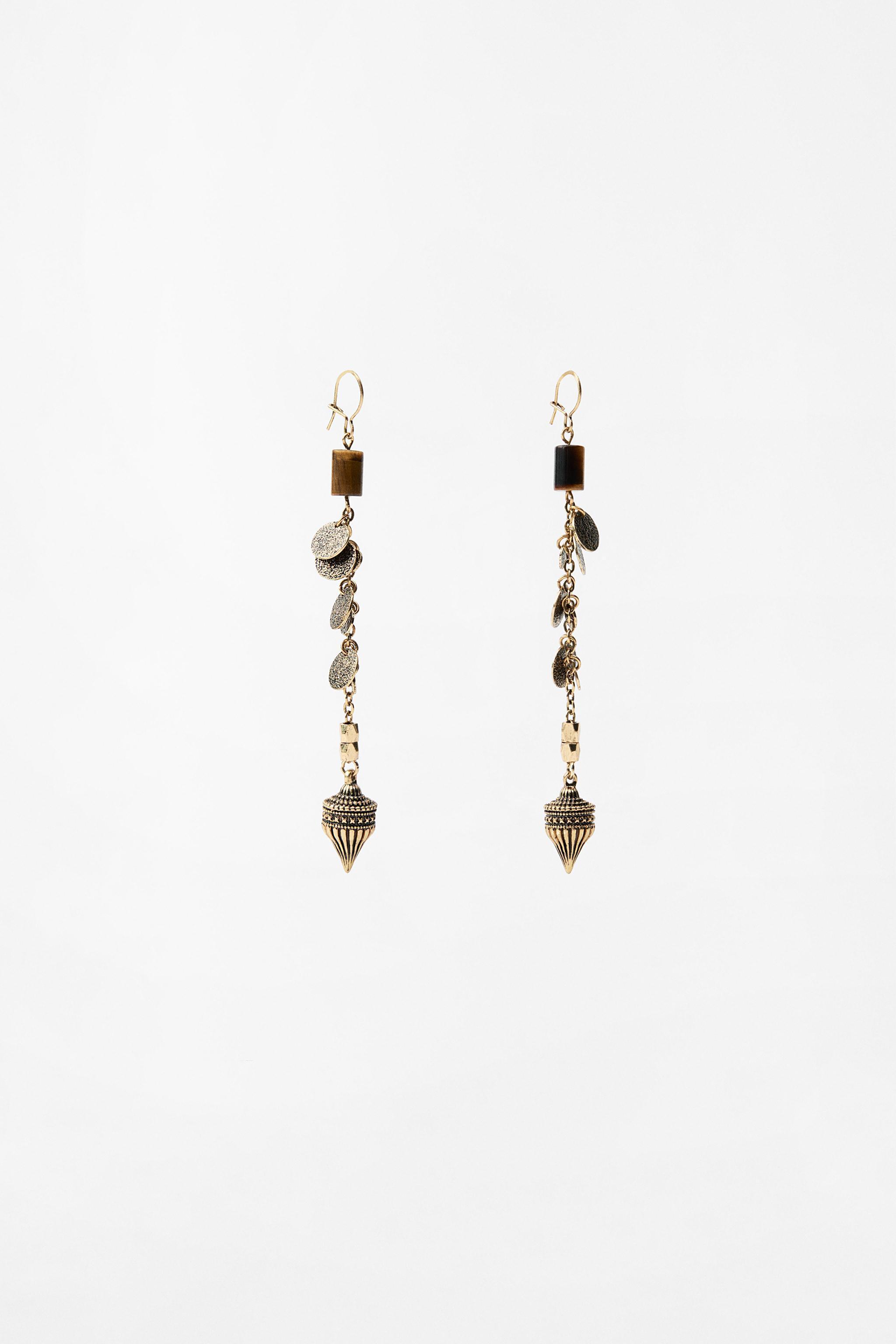 DROP STONE CHARM EARRINGS Product Image