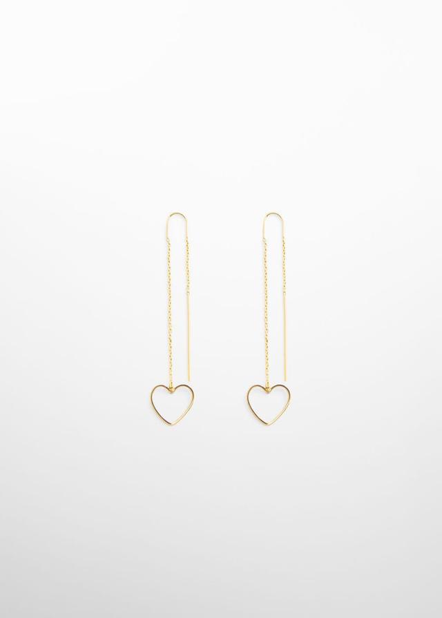 MANGO - Heart thread earrings - One size - Women Product Image