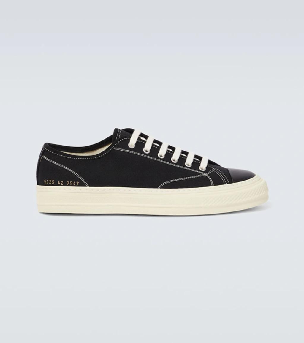 COMMON PROJECTS Tournament In Canvas Leather-trimmed Sneakers In Black Product Image