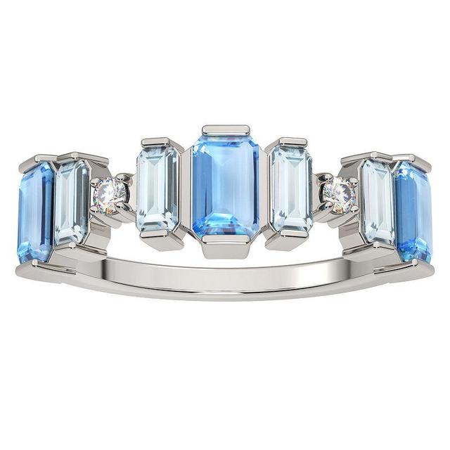 Sterling Silver Multi Blue Topaz & Diamond Accent Ring, Womens Product Image