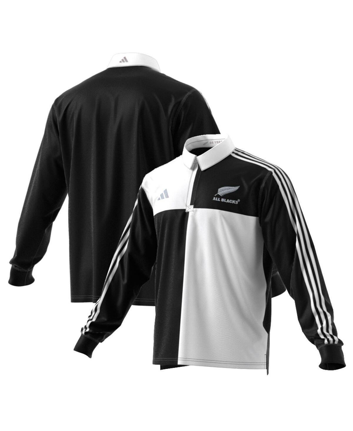 Adidas Mens Black New Zealand Rugby 2024/25 Long Sleeve Polo Jersey - Black Product Image