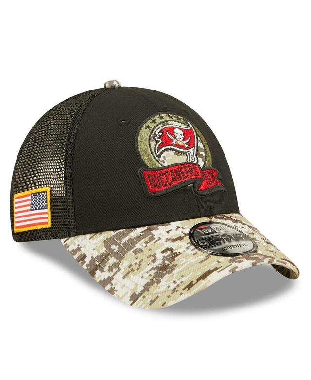 Mens New Era Black Tampa Bay Buccaneers 2022 Salute To Service 9FORTY Snapback Trucker Hat - Black Product Image