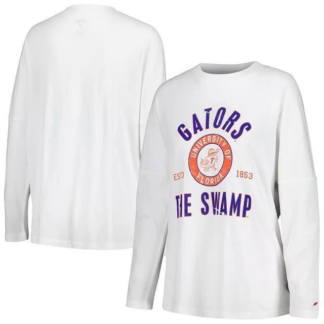 Womens League Collegiate Wear Florida Gators Clothesline Oversized Long Sleeve T-Shirt Product Image