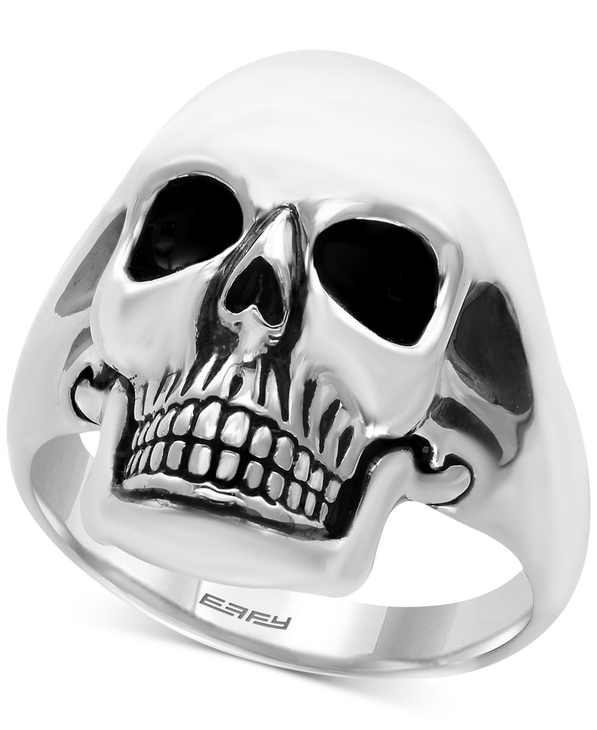 Effy Mens Skull Ring in Sterling Silver and Black Rhodium-Plate Product Image