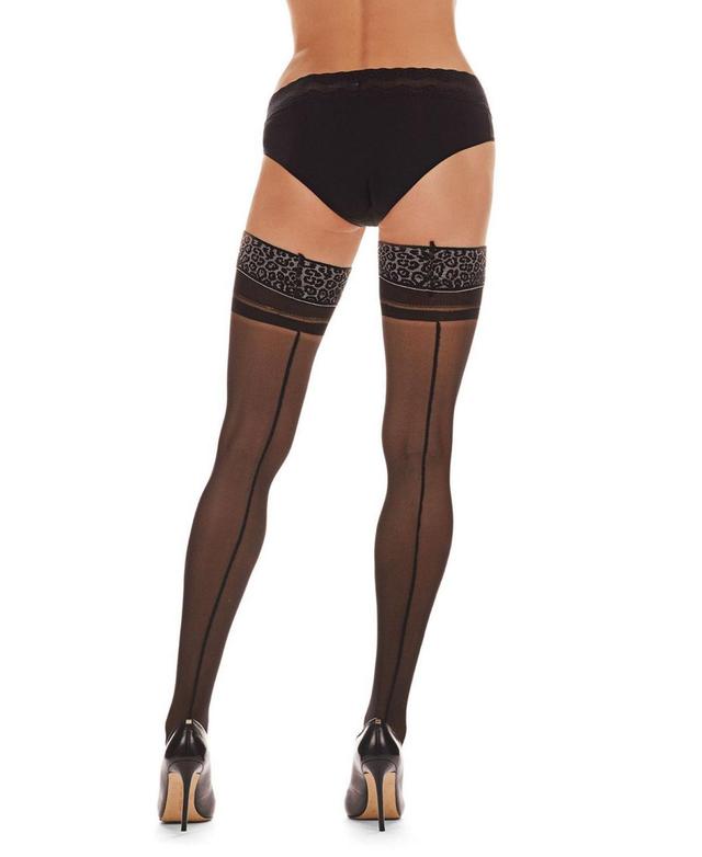 MeMoi Womens Animal Instinct Backseam Sheer Thigh Highs Product Image