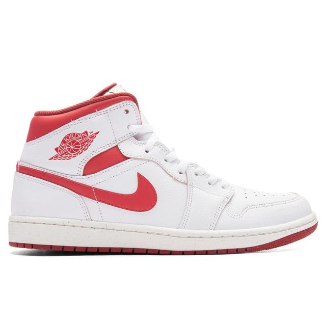 Air Jordan 1 Mid SE - White/Lobster/Dune Red Male Product Image