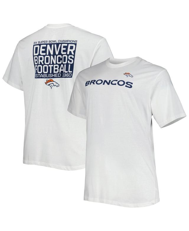 Mens Fanatics White Denver Broncos Big and Tall Hometown Collection Hot Shot T-shirt Product Image