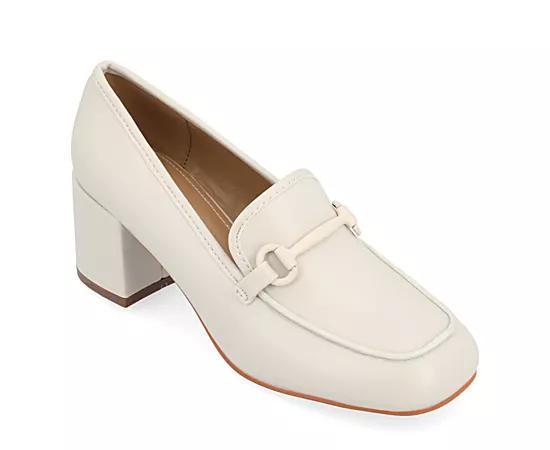 Journee Collection Tru Comfort Foam Nysaa Womens Heeled Loafers Brown Product Image