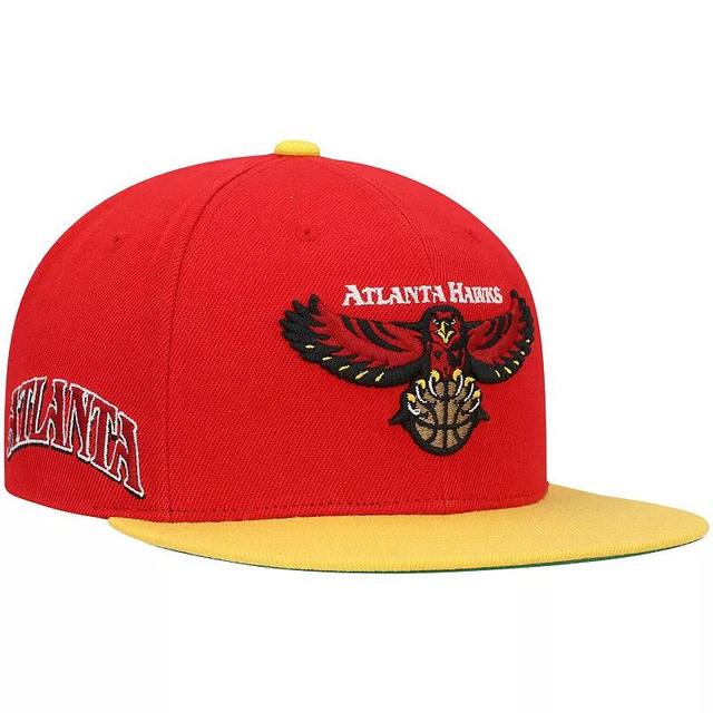 Mens Mitchell & Ness /Gold Atlanta Hawks Hardwood Classics Snapback Hat Product Image