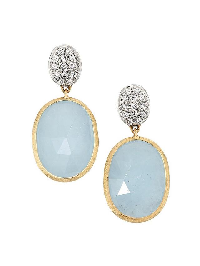 Marco Bicego Siviglia Aquamarine & Pav Diamond Drop Earrings Product Image