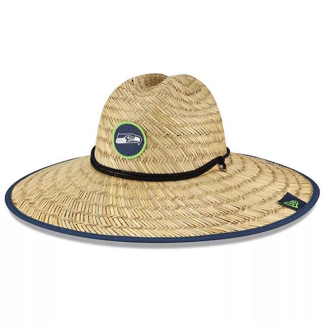 Mens New Era Natural Seattle Seahawks 2020 NFL Summer Sideline Official Straw Hat Product Image