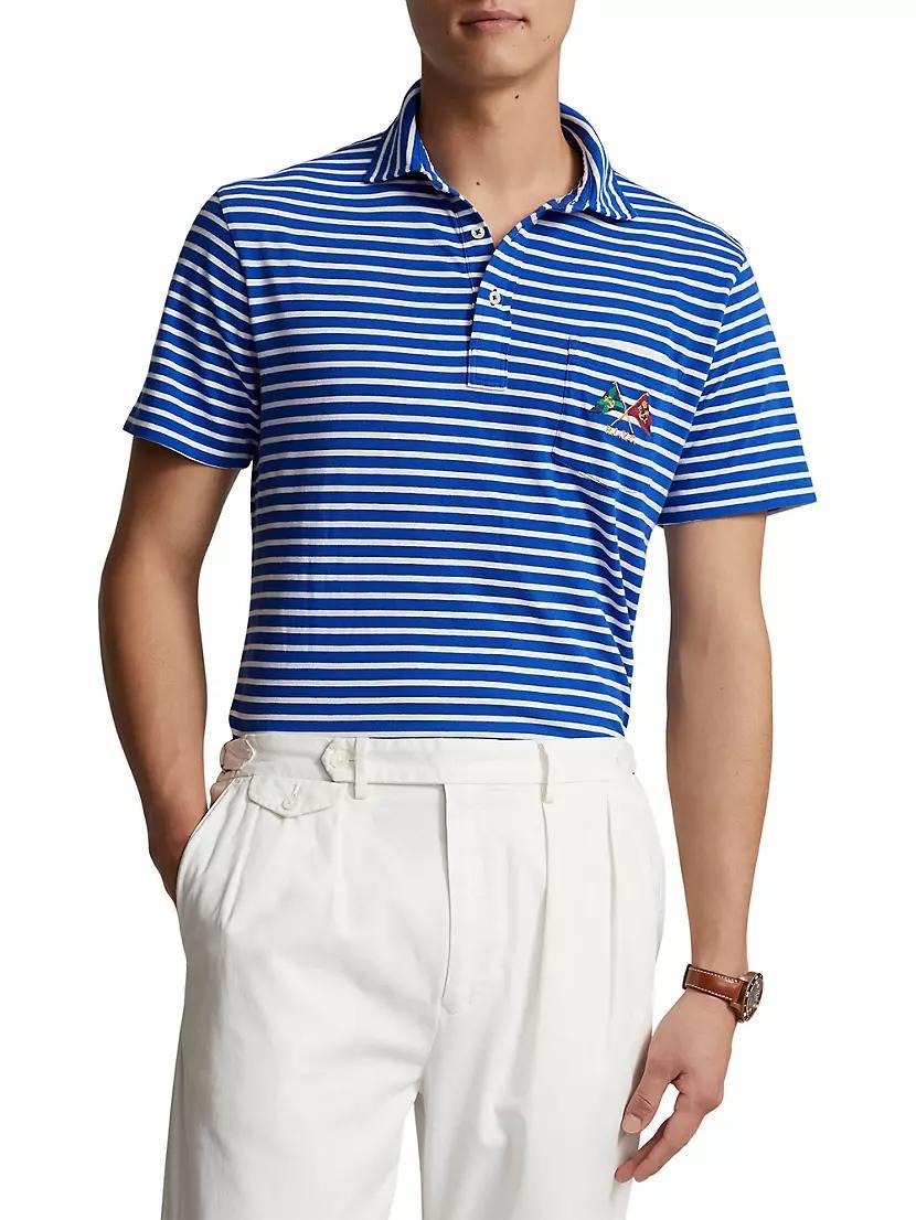 Striped Cotton Polo Shirt Product Image