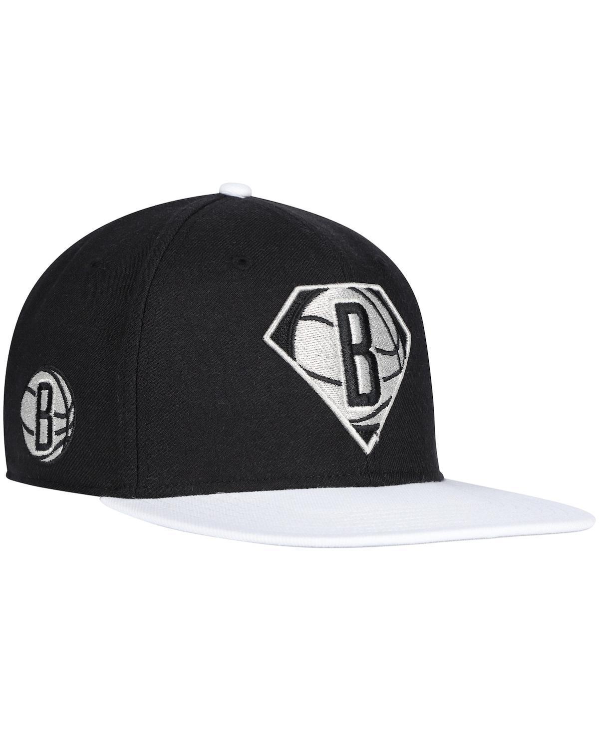 Mens 47 /White Brooklyn Nets 75th Anniversary Carat Captain Snapback Hat Product Image