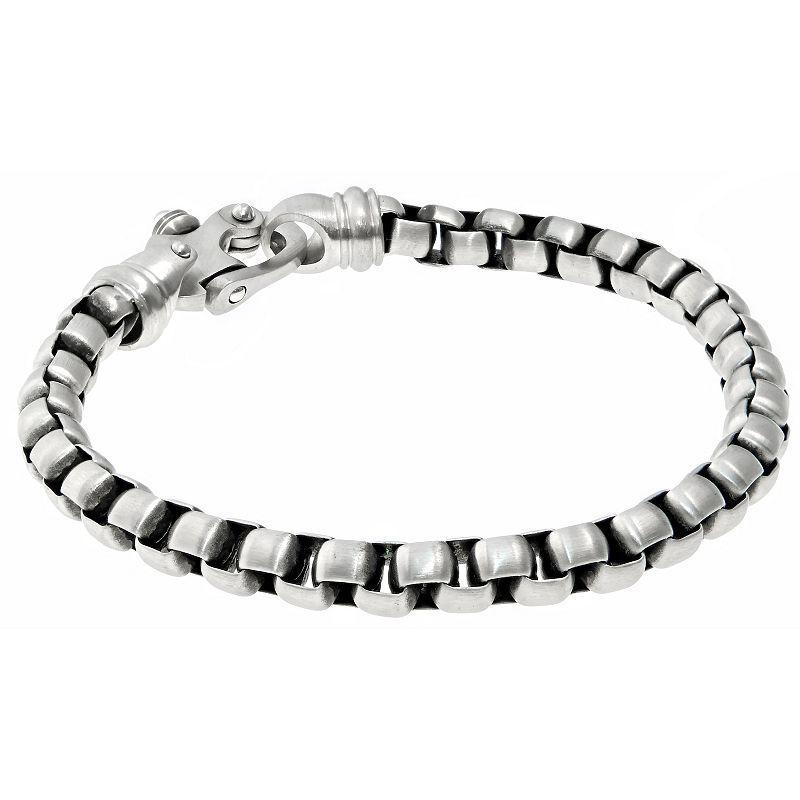 Mens LYNX Stainless Steel Link Bracelet Grey Product Image