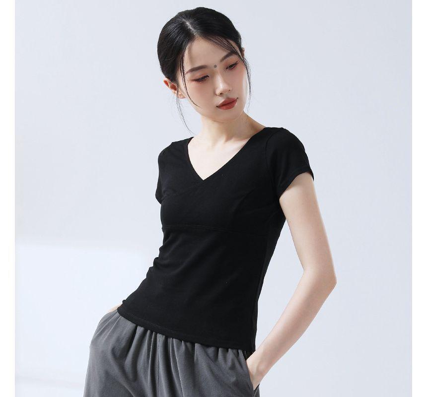 V-Neck Open-Back Short-Sleeve Top Product Image