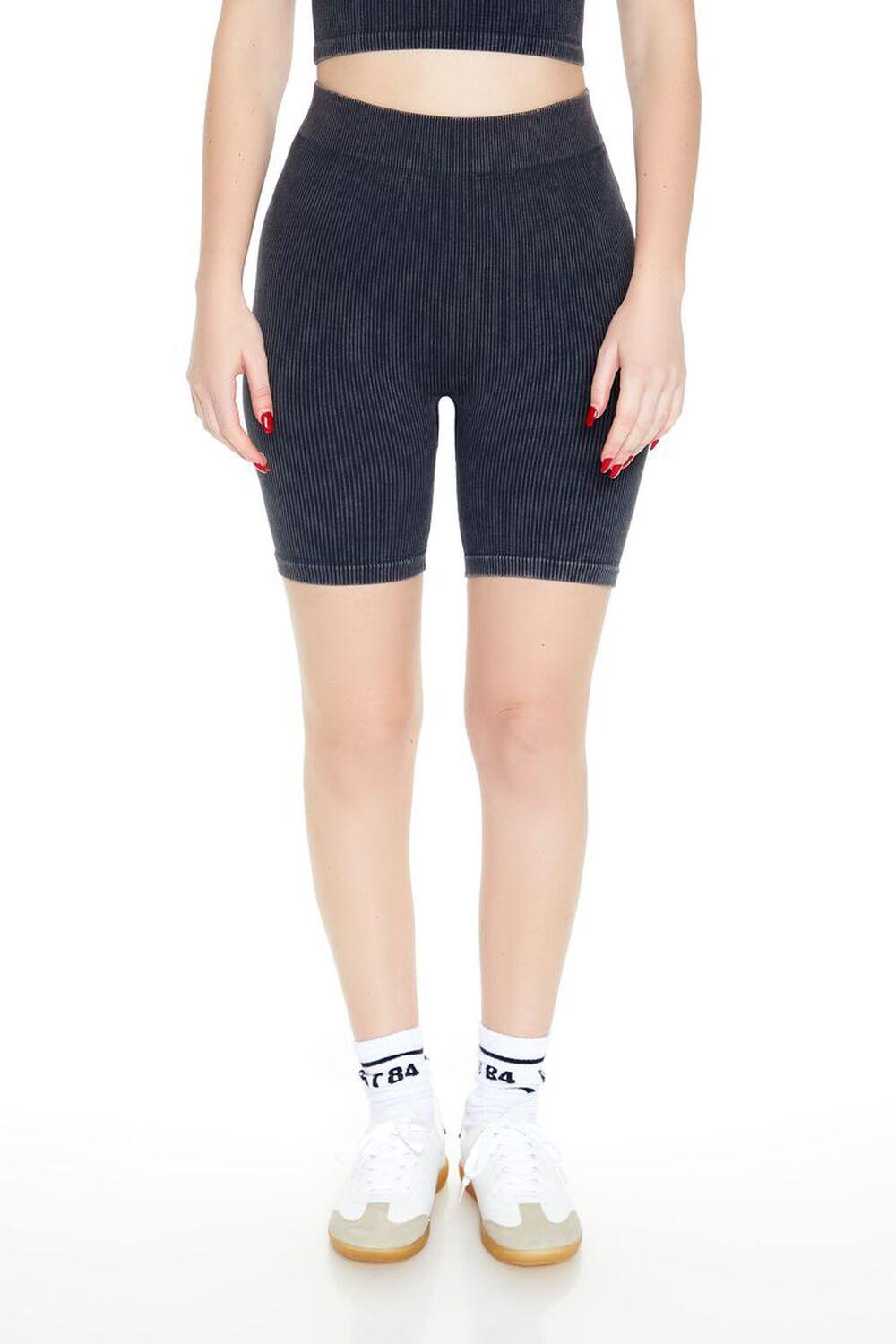 Seamless Ribbed Biker Shorts | Forever 21 Product Image