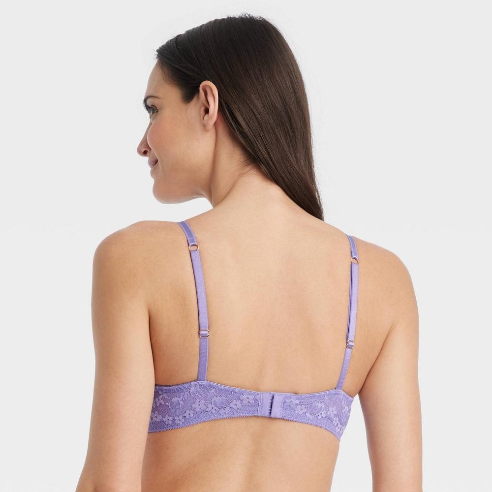 Womens Lace Plunge Push-Up Bra - Auden Purple 32B Product Image