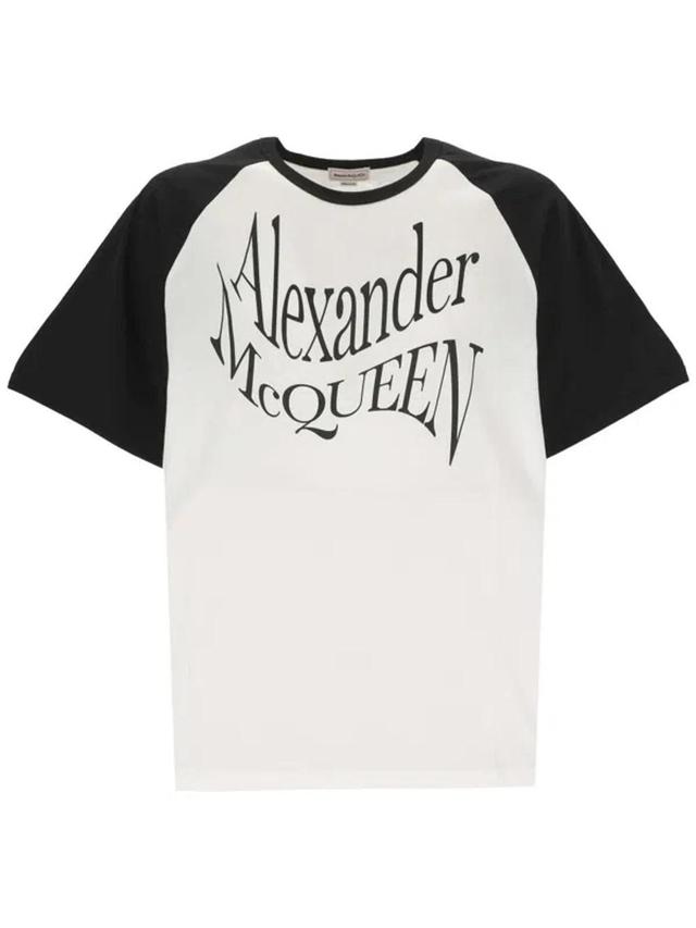 Logo-print Cotton T-shirt In White / Black Product Image