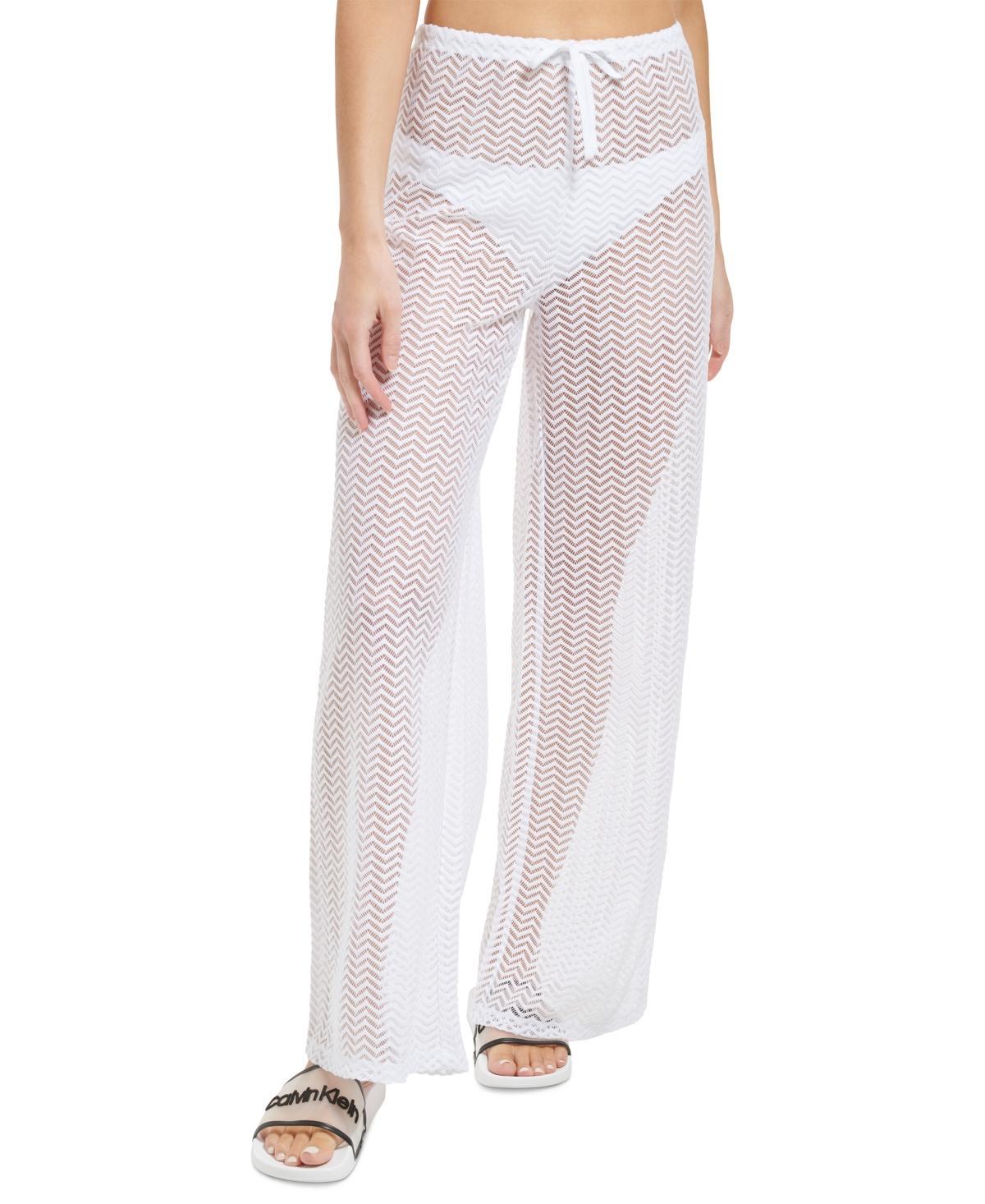 Calvin Klein Womens Wide-Leg Beach Cover-Up Pants Product Image