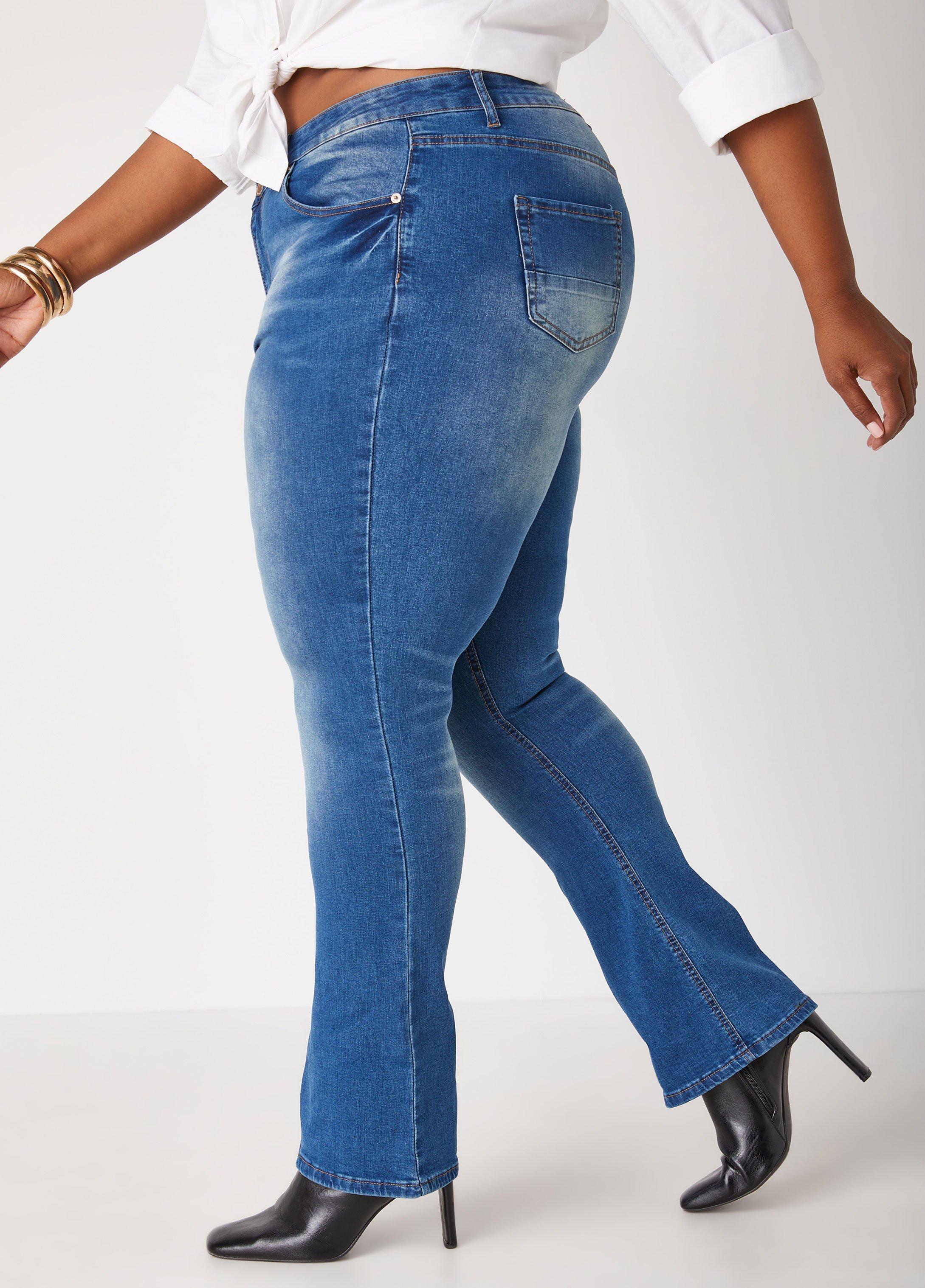 Plus Size High Rise Bootcut Jeans Ashley Stewart Product Image