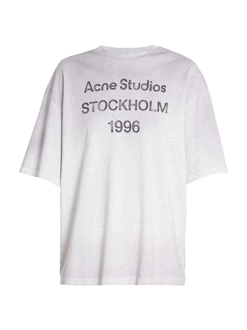 Acne Studios Address Distressed Organic Cotton Graphic T-Shirt Product Image