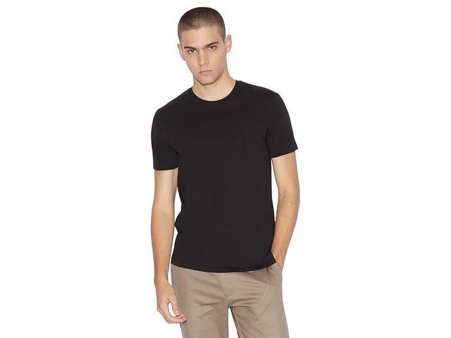 Armani Exchange Crew Neck Tee with Small Logo Patch Men's Clothing Product Image