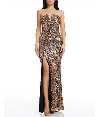 Dress the Population Fernanda Sequin Strapless Gown Product Image