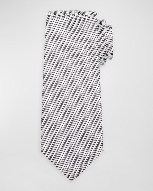 Mens Micro-Geometric Silk Tie Product Image